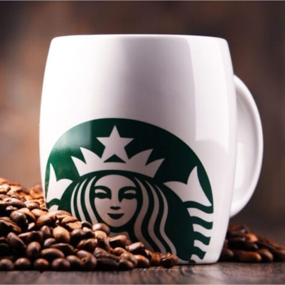 ☕️Starbucks 2017 White & Green Siren Logo 14oz Mug